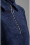 Shirt Collar Zippered Lace-Up Modal Dress 0235-03 Navy Blue - 5