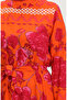 Orange Viscose Belted Large Flower Patterned Dress - 0386-02 - 4