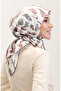 وشاح منقوش 70289-01 رمادي فاتح - 2