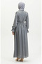 Glittery Linen Belted Dress 81853-01 Grey - 6