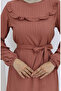 Ruffle Collar Belted Dress 2123-02 Dusty Rose - 5