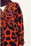Colorful Garnished Viscose Dress 0146-01 Orange Purple - 4