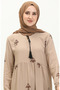 Patterned Viscose Dress 4083-08 Mink - 3
