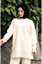 Knitwear Floral Embroidered Tunic Trousers Double Set 1067-06 Beige - 4