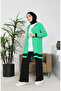 Aerobin Fabric Hooded Tunic Blouse Double Set 9115-02 Green - 2