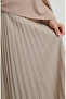 Elastic Waist Pleated Skirt 0213-12 Mink - 5