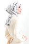 وشاح جان جان منقوش 70315-06 فضي رمادي أسود - 2