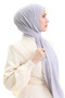 شال قطني ناعم 70283-34 رمادي فضي - 3