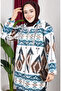 Patterned Hooded Plush Cardigan 2062-07 Mint Green - 3
