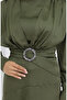 Katmerli satin evening dress 6001-04 khaki - 4