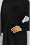 Rubber Detailed Belted Dress 2063-01 Black - 5