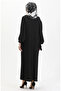 Gathered sleeve dress 1053-01 black - 7