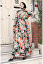 Modal Fabric Half Button Dress 0164-04 Khaki Tile - 3