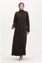 Plus Size Button Detail Dress 0532-05 Brown