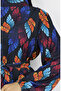 Jessica patterned fabric dress 0033-03 black turquoise - 4