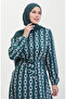 Green Chain Patterned Rubber Sleeve Dress - 0453-04 - 5