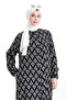 فستان طويل مزخرف بأزرار 0124-03 أسود - 4