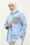 Paneled striped shirt 4811a-01 blue - 3