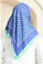 Cobalt Blue Green Soft Cotton Scarf - 19089-06 - 3
