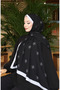 شال كابري منقوش 70351-06 رمادي أسود - 3