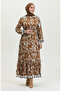 Viscose Dress with Color Trim 0385-03 Tan - 2