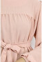 Crepe Fabric Sleeve Elastic Dress 0029-10 Salmon - 4