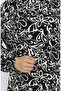 Viscose Fabric Elastic Patterned Dress 2036-03 Black - 4
