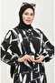 Viscose brush pattern pleated dress 81869-08 black - 3
