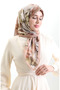Karaca Floral Patterned Natural Fiber Scarf 82017-01 Salmon Green