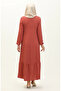 Aerobin fabric pleated dress 6595-03 dusty rose - 5