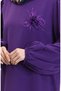 Purple Brooch Detailed Dress 0017-02 - 4