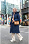 Large Size Hooded Crinkle Coat 6225-02 Navy Blue