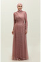 Sequined evening dress 5345a-03 powder