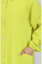 Buttoned pocket long hijab tunic pants set 0097-05 olive green - 5