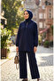 Oysho Fabric Hooded Tunic Pants Double Set 0236-02 Navy Blue