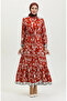 Viscose Dress with Trim 0385-02 Terracotta Color - 2