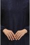 Flounce detailed jacquard dress 81866-04 navy blue - 4