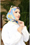 وشاح قطني منقوش 70334-10 أصفر أزرق - 2