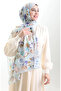 Karaca cotton shawl 82006-07 baby blue purple - 2