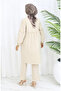 Gathered buttoned tunic pants double set 0115-05 beige - 5