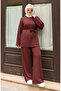 Lace Detailed Hijab Trouser Suit 2174-05 Brown