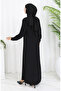 Sandy Fabric Stone Evening Dress 2061-02 Black - 5