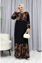 Water pattern dress 4082-01 black brown - 3