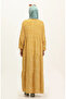 Plus Size Print Viscose Dress 4086-04 Mustard - 5