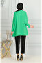 Aerobin Fabric Slit Tunic 9138-02 Green - 5