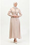 Glittery Linen Belted Dress 81863-04 Cream - 2