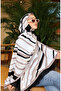 شال كابري منقوش 70339-07 أسود مينك