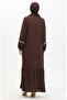Elastic sleeve embroidered dress 0470-05 brown - 6
