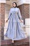 Lace-up waist dress 2101-04 gray