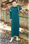 Knitwear Turtleneck Paneled Dress 0508-07 Petrol